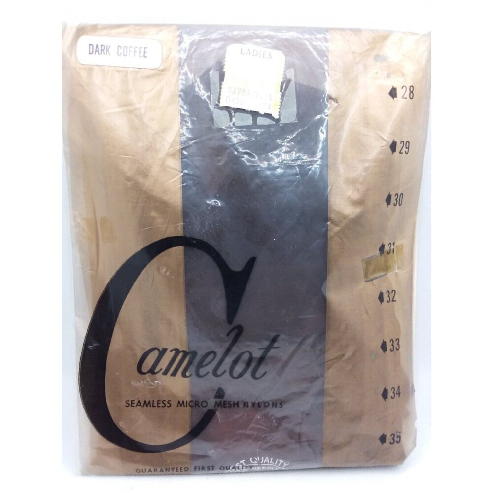 Vintage Camelot Seamless Micro Mesh Nylons Stockings Dark Coffee Canada
